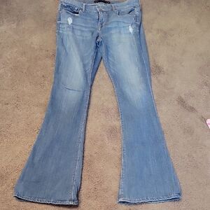 Express Light Blue Flare Jeans for Women